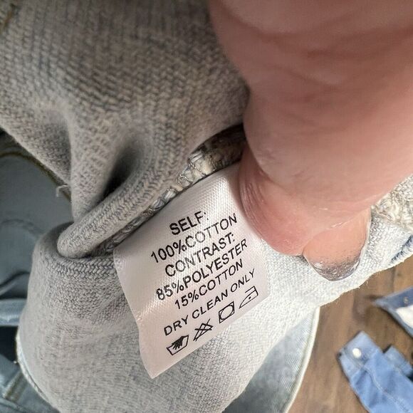 Aemi+Co Juliette Light Wash Denim Sherpa Collared Jacket Size Medium - Picture 6 of 6